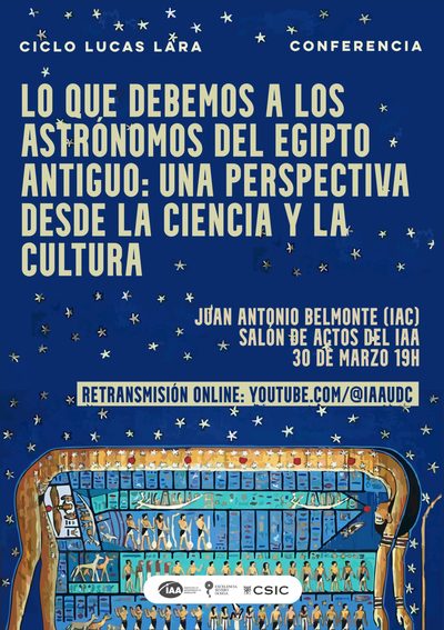Cartel de «Lo que debemos a los astrónomos del Egipto antiguo»