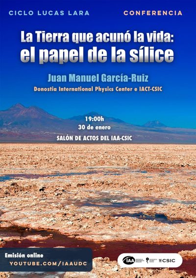 Cartel de «La Tierra que acunó la vida: el papel de la sílice»